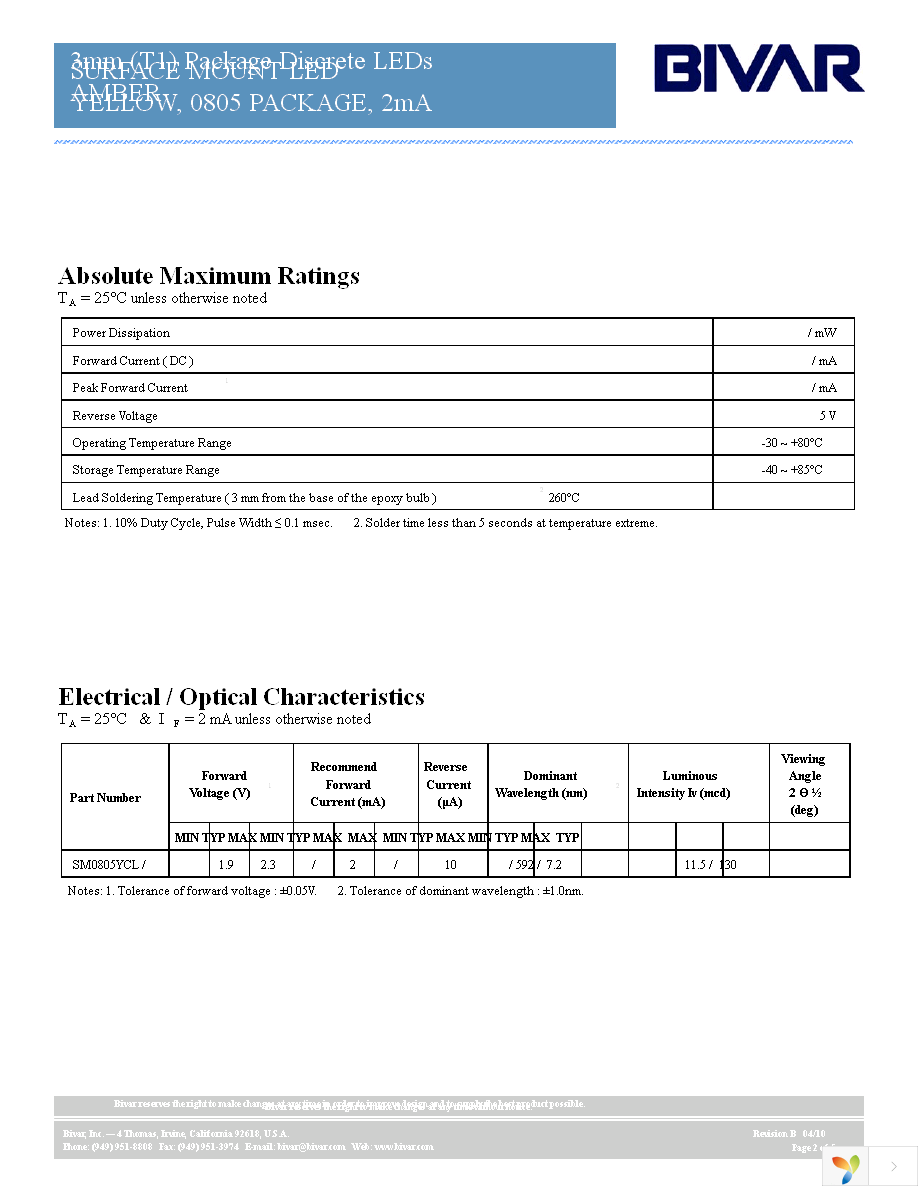 SM0805YCL Page 2