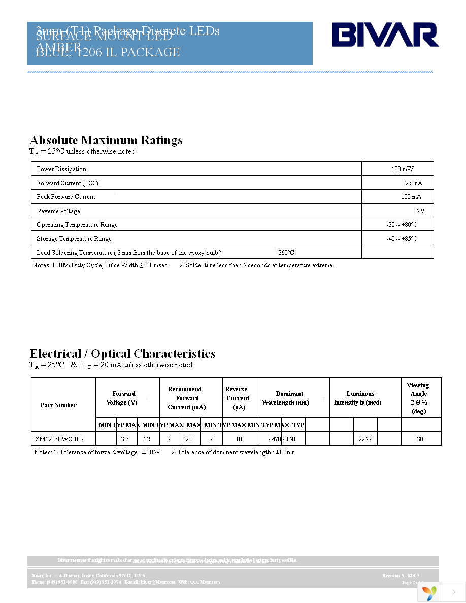 SM1206BWC-IL Page 2