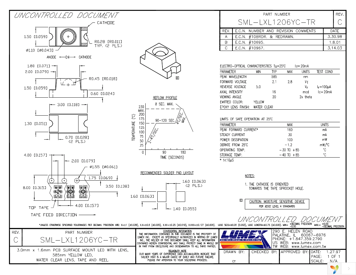 SML-LXL1206YC-TR Page 1