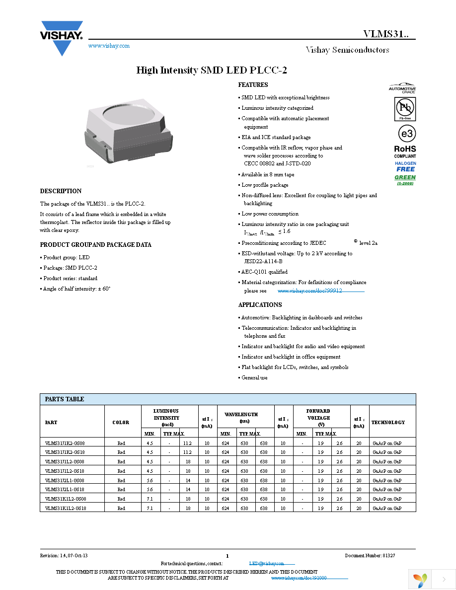 VLMS31J1L2-GS18 Page 1