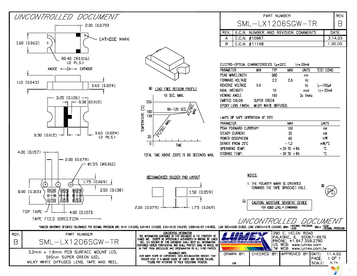 SML-LX1206SGW-TR Page 1