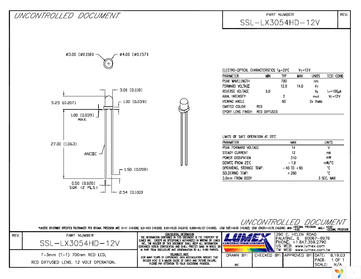 SSL-LX3054HD-12V Page 1