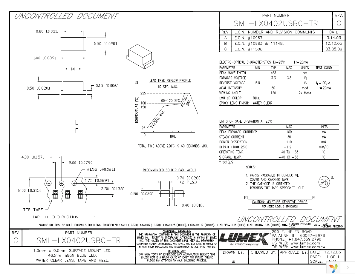 SML-LX0402USBC-TR Page 1