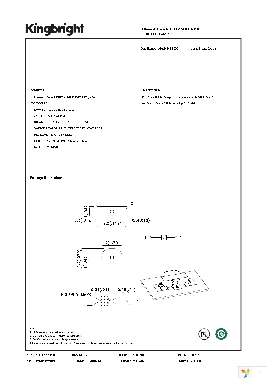 APA3010SECK Page 1