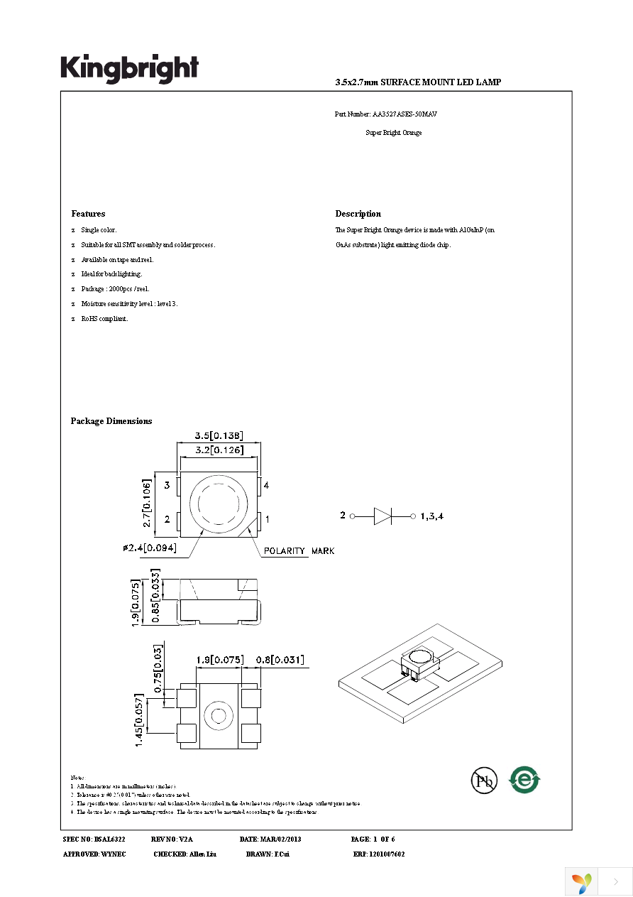 AA3527ASES-50MAV Page 1