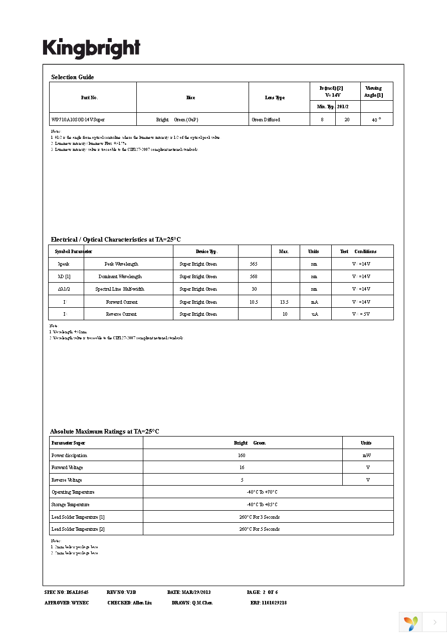 WP710A10SGD14V Page 2