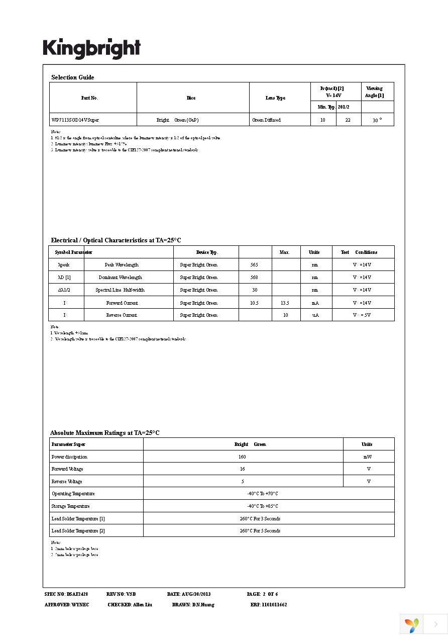 WP7113SGD14V Page 2