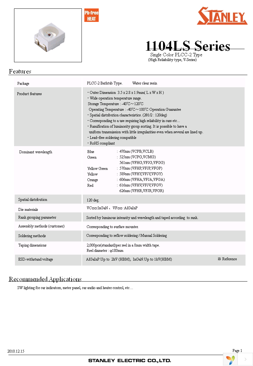 VFHY1104LS-TR Page 1