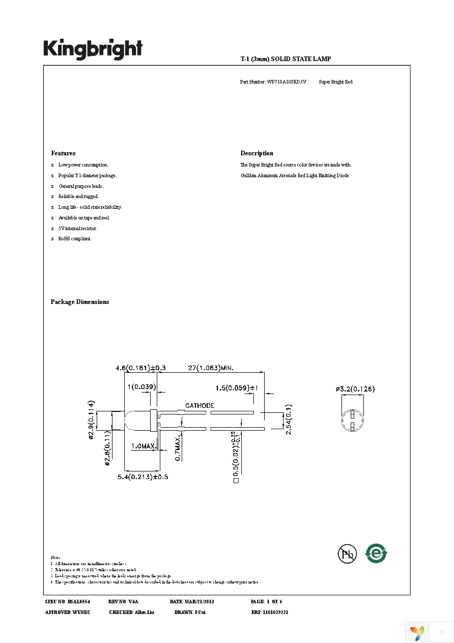 WP710A10SRD5V Page 1