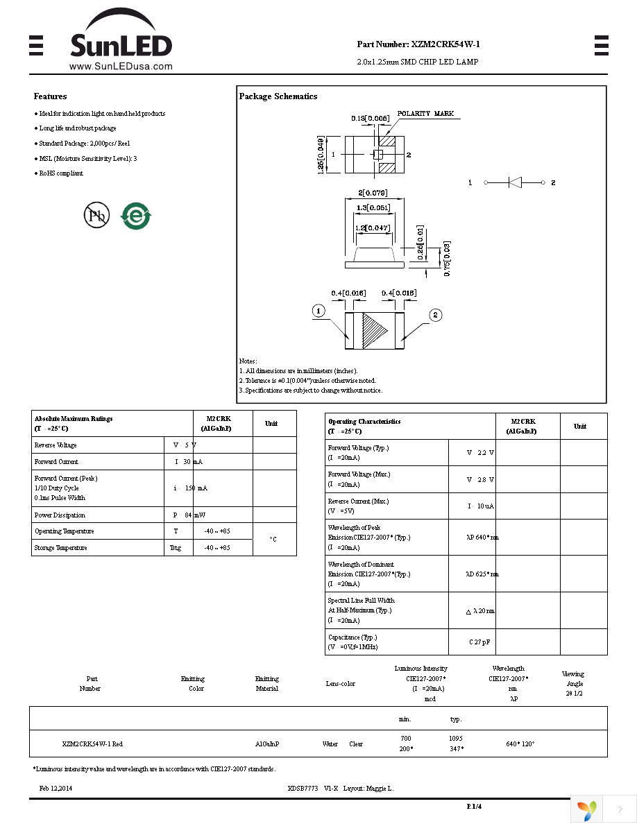 XZM2CRK54W-1 Page 1