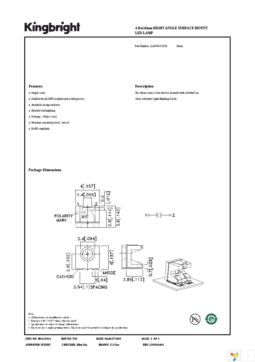 AA4040CGCK Page 1