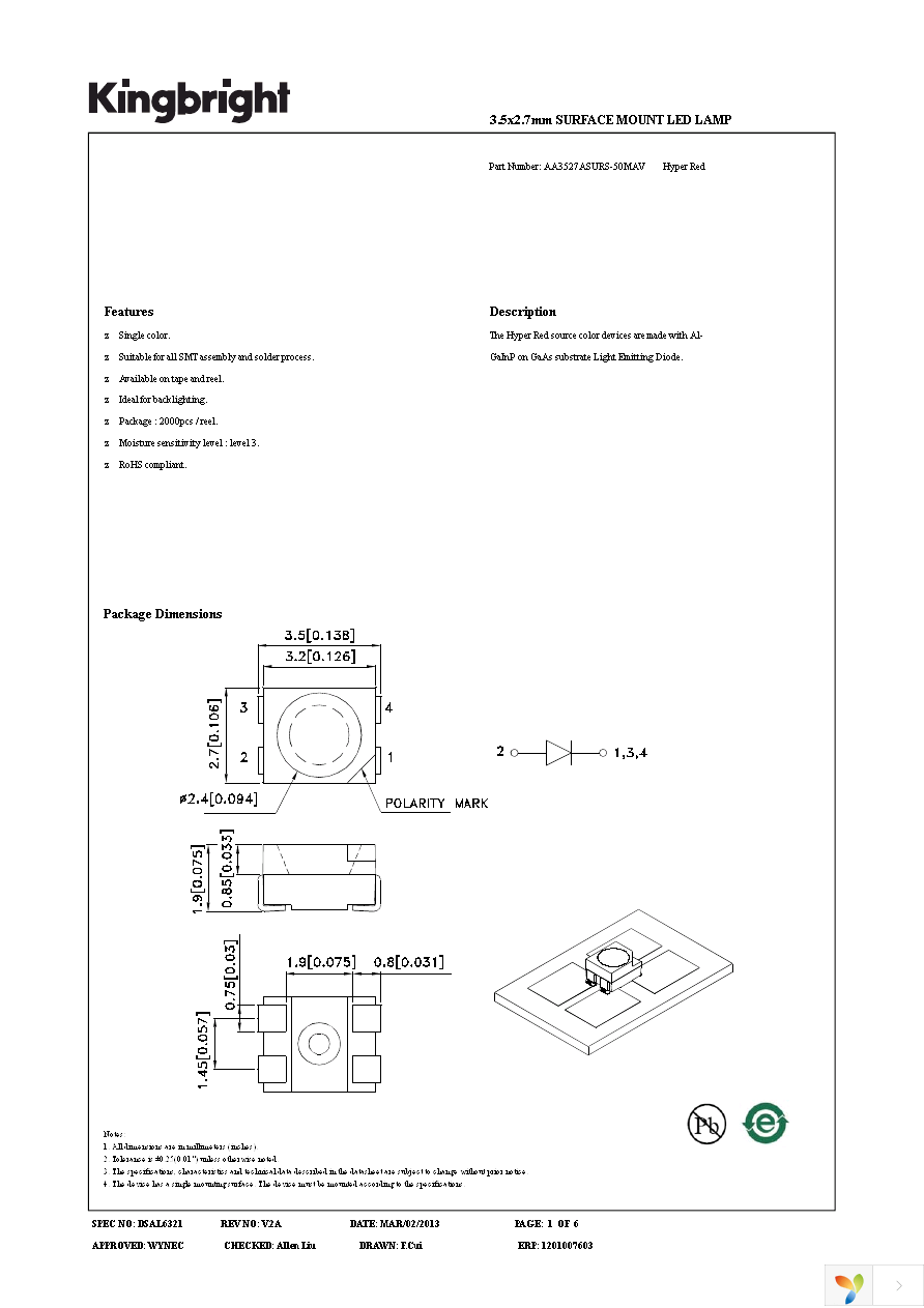 AA3527ASURS-50MAV Page 1