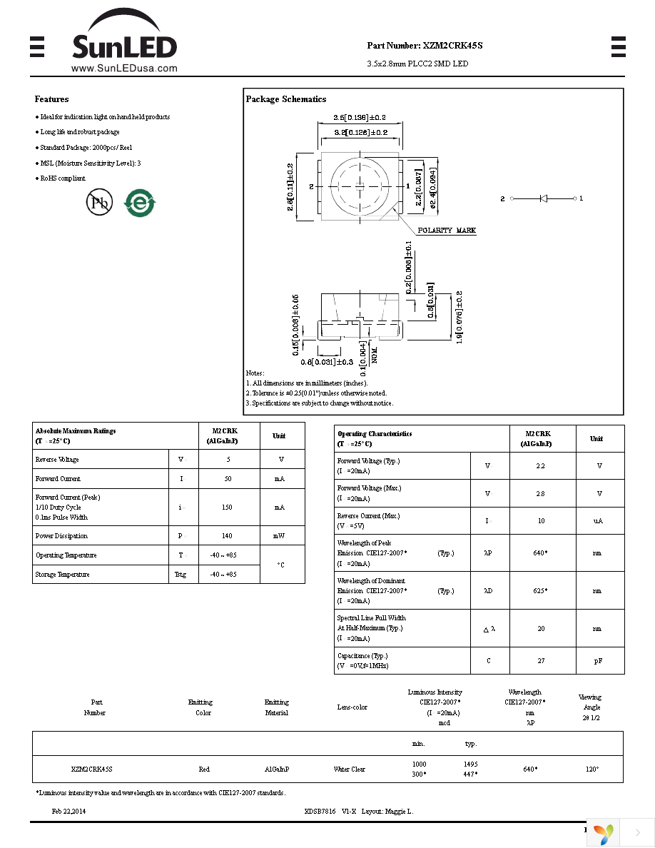 XZM2CRK45S Page 1