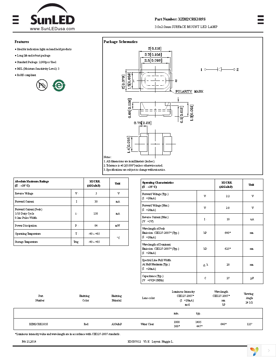 XZM2CRK105S Page 1