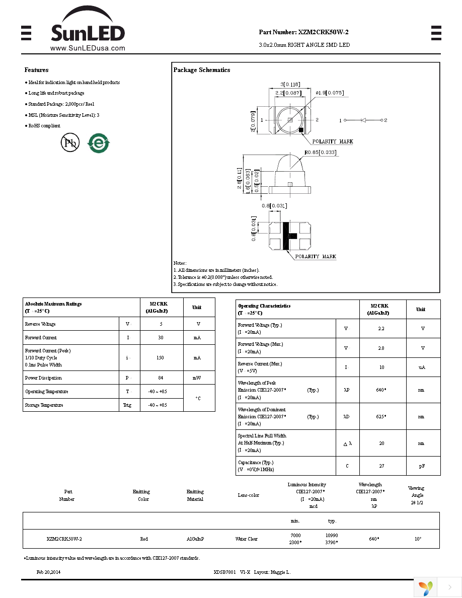 XZM2CRK50W-2 Page 1