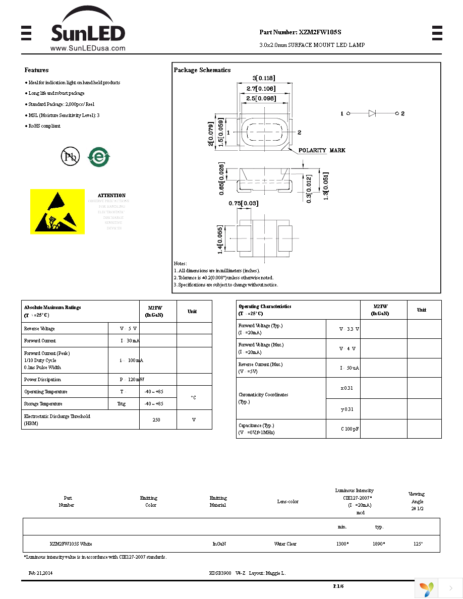 XZM2FW105S Page 1