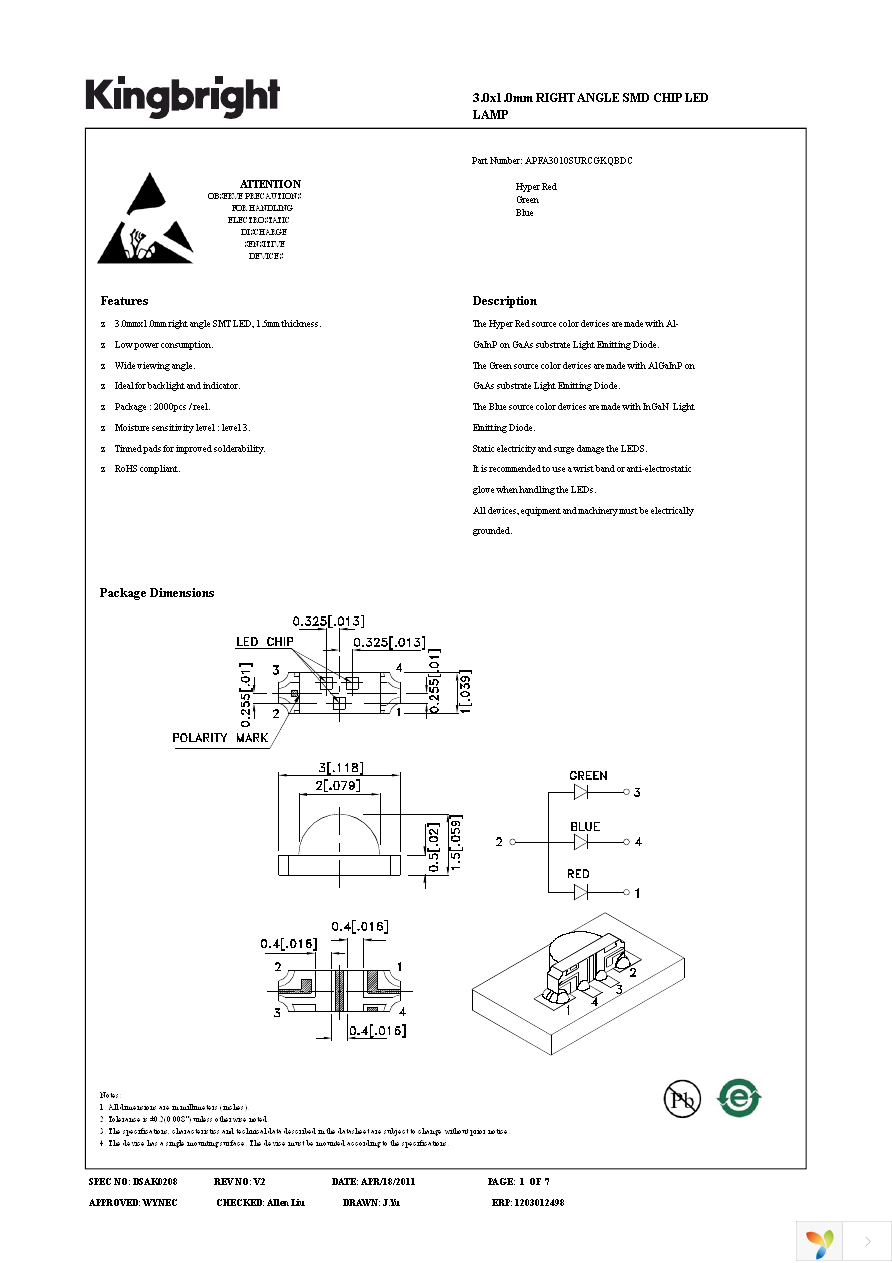 APFA3010SURCGKQBDC Page 1