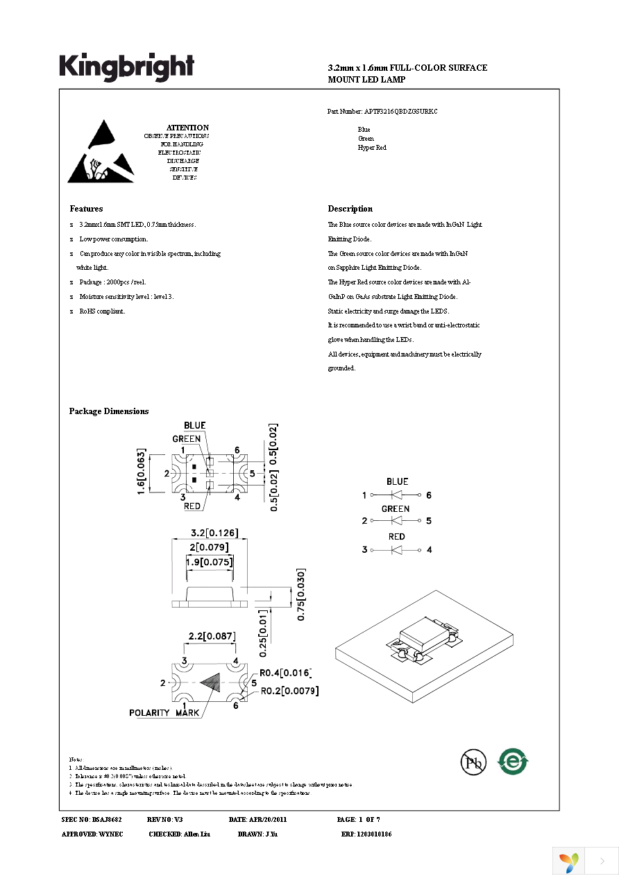 APTF3216QBDZGSURKC Page 1