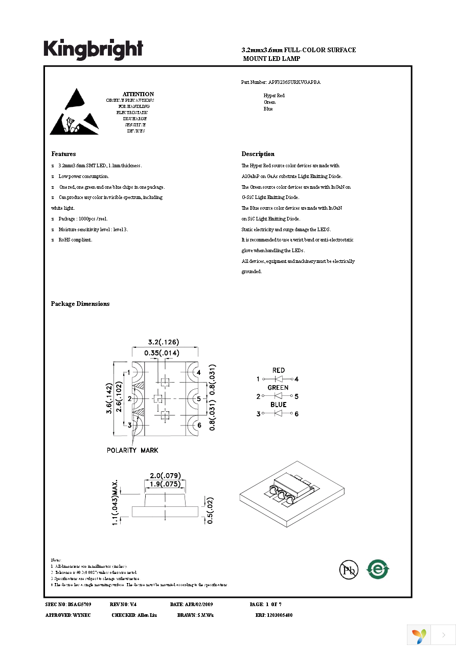 APF3236SURKVGAPBA Page 1