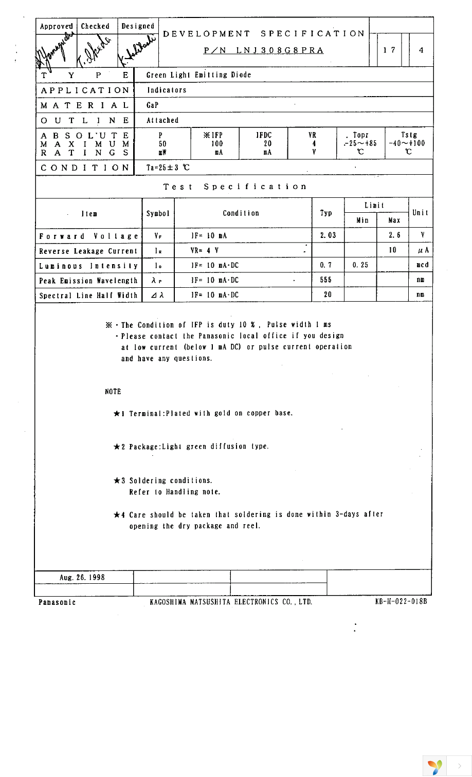 LNJ308G8PRA Page 1