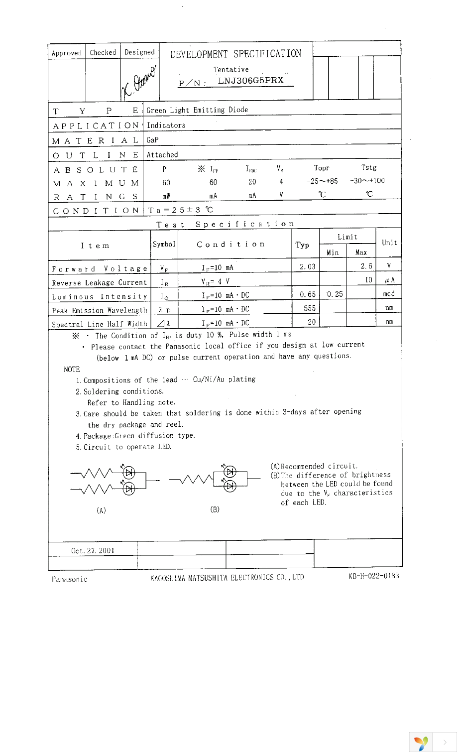 LNJ306G5PRX Page 1