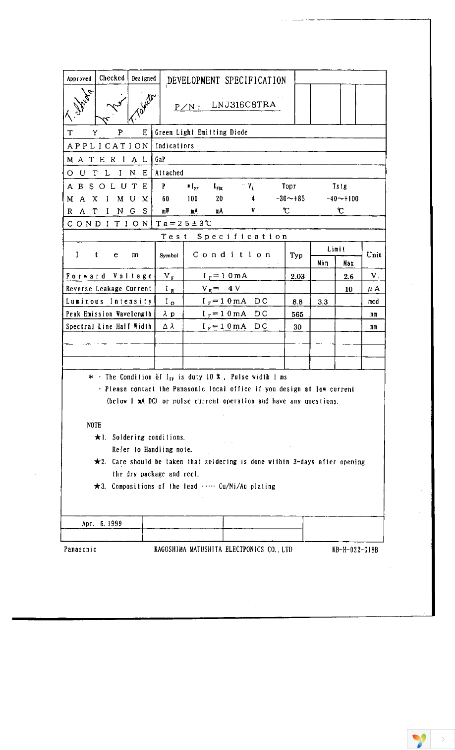 LNJ316C8TRA Page 1