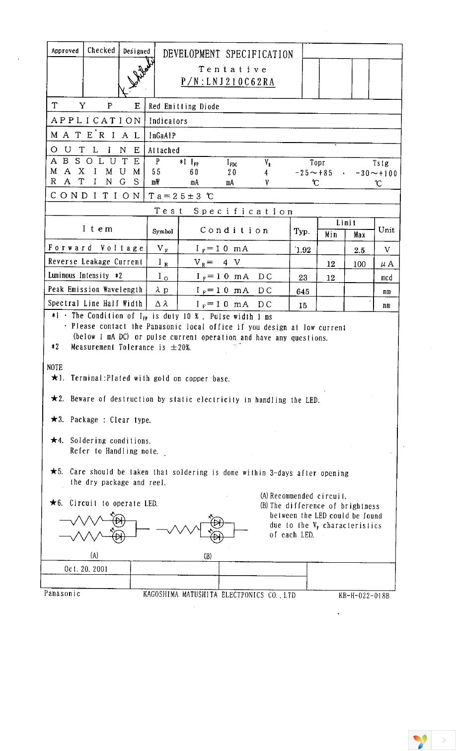 LNJ210C62RA Page 1