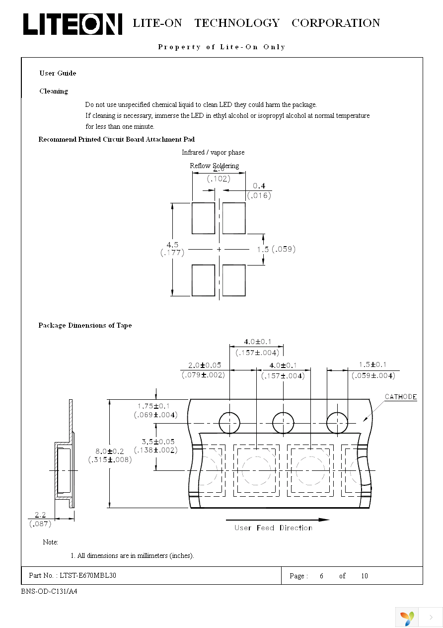 LTST-E670MBL30 Page 6