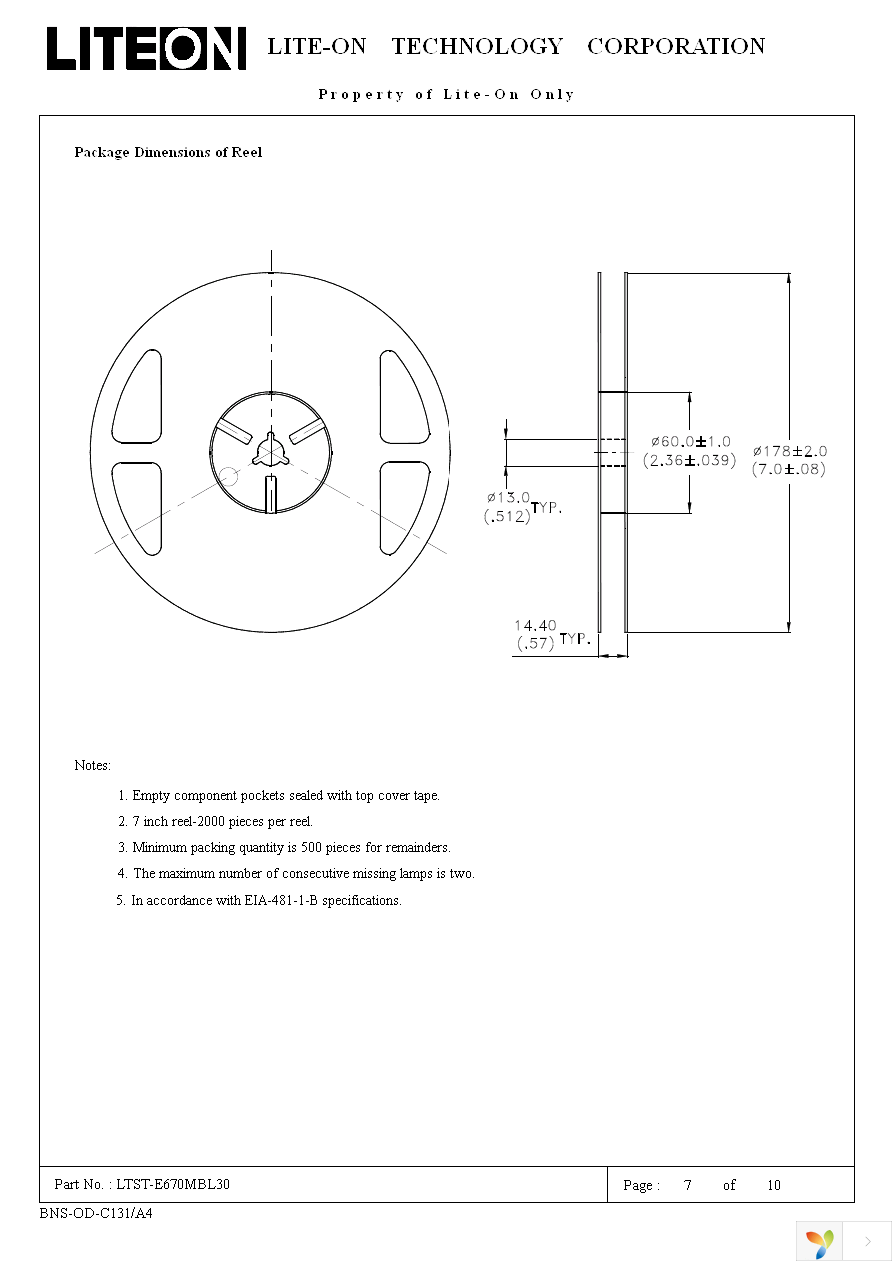 LTST-E670MBL30 Page 7