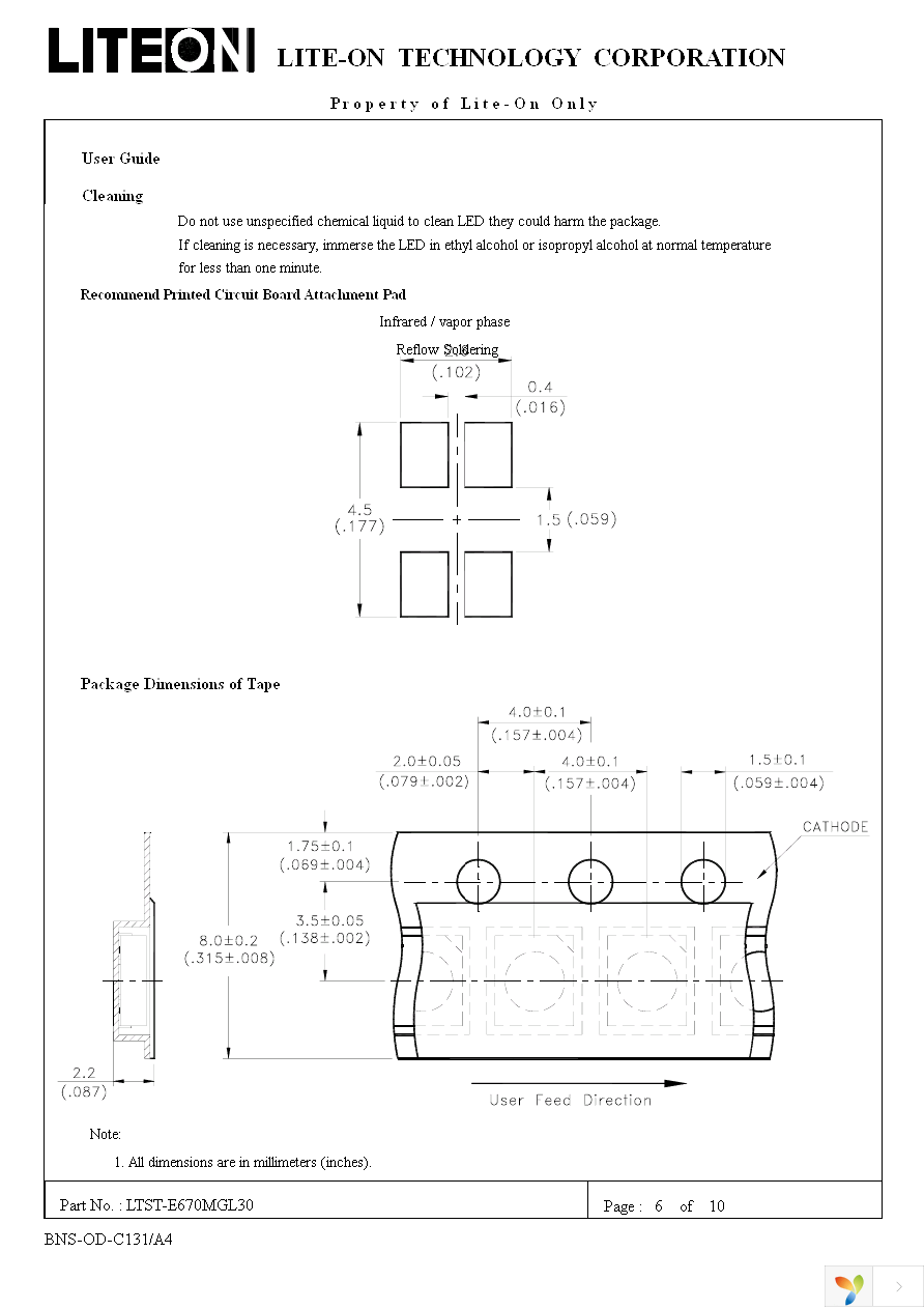 LTST-E670MGL30 Page 6