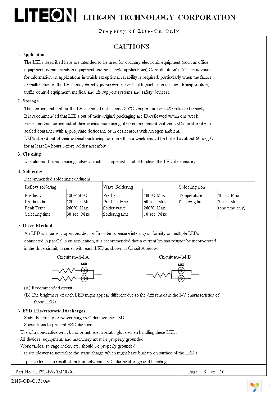 LTST-E670MGL30 Page 8