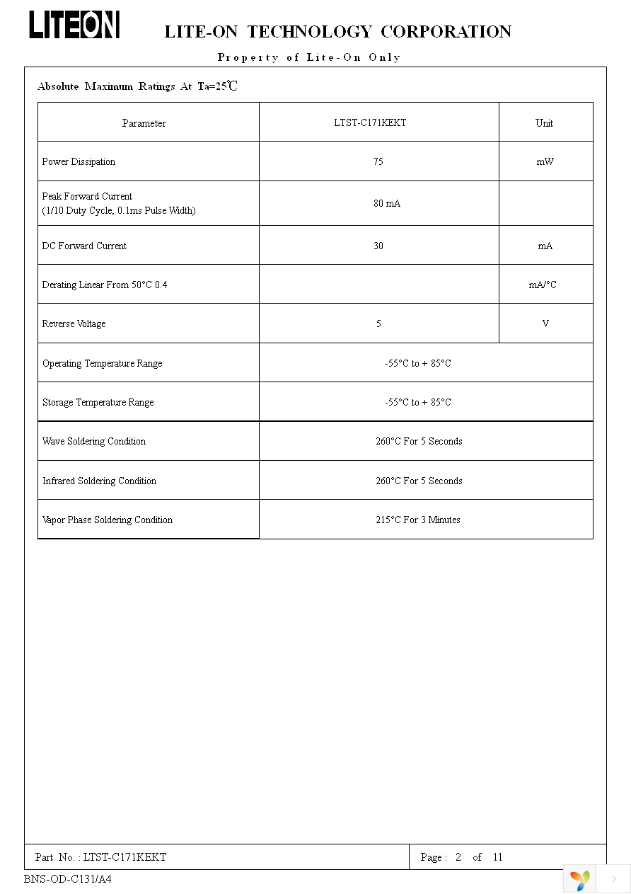 LTST-C171KEKT Page 2