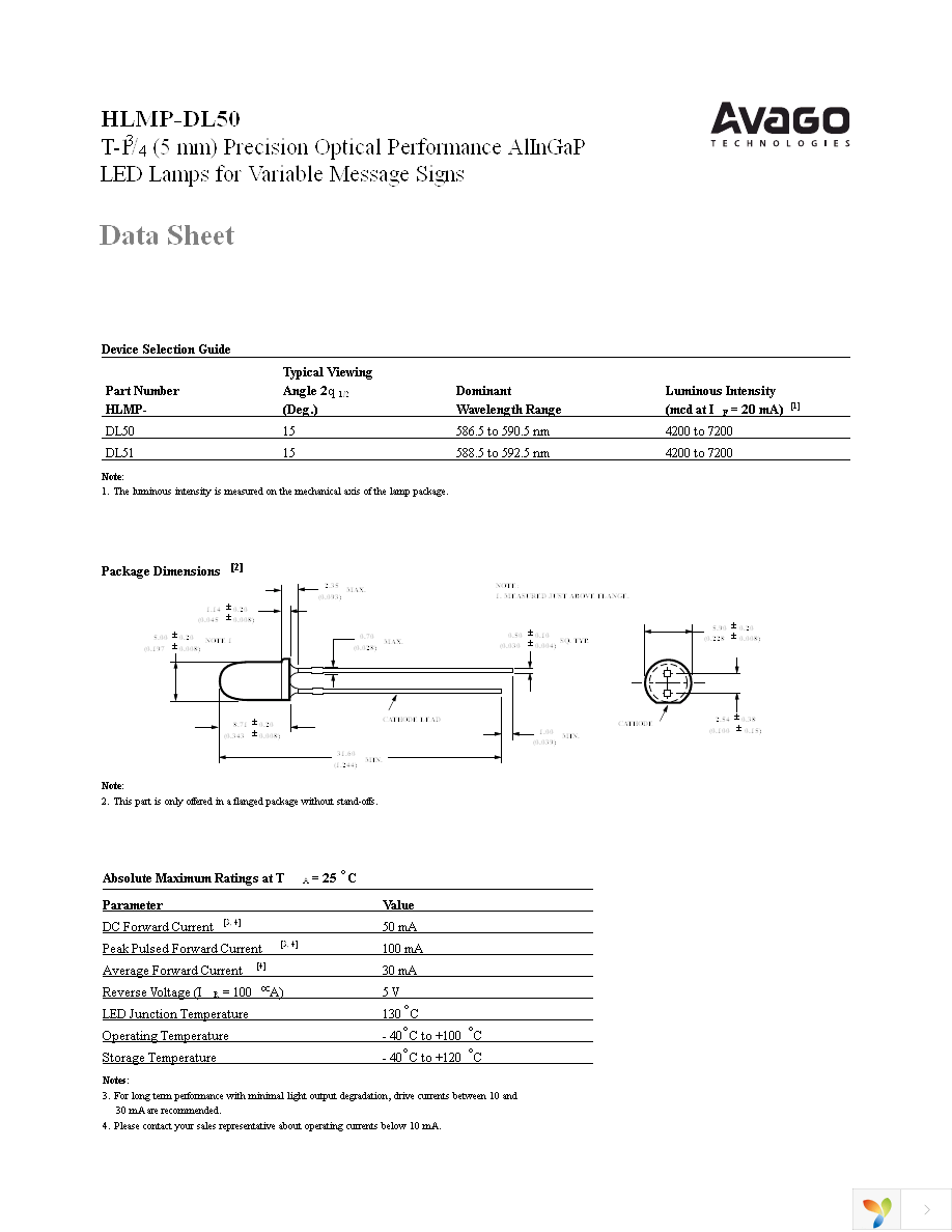 HLMP-DL50-VWPDD Page 1