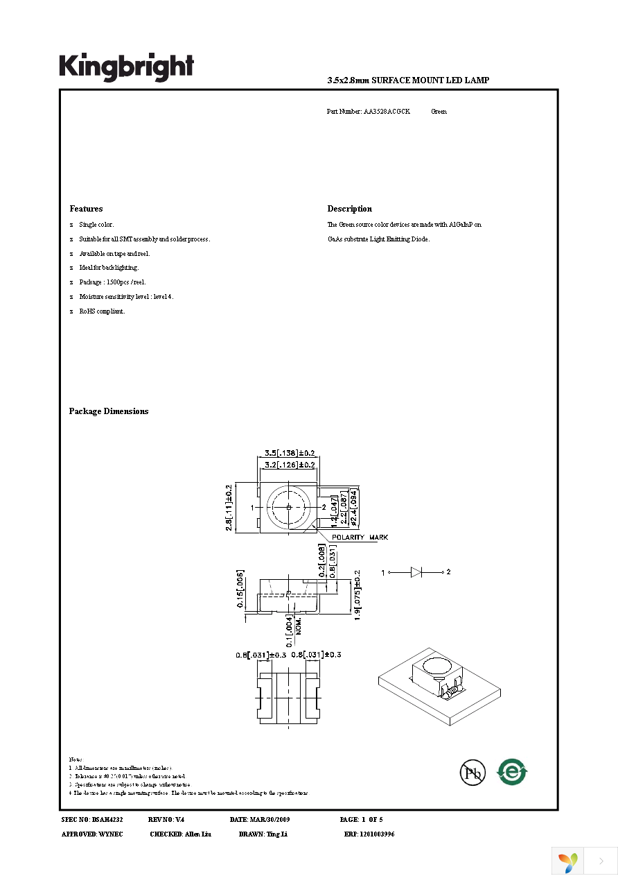 AA3528ACGCK Page 1