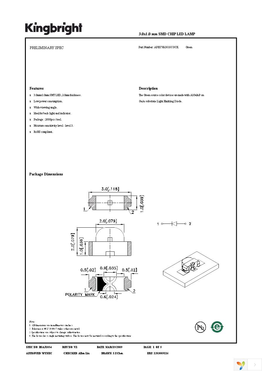 APECVA3010CGCK Page 1