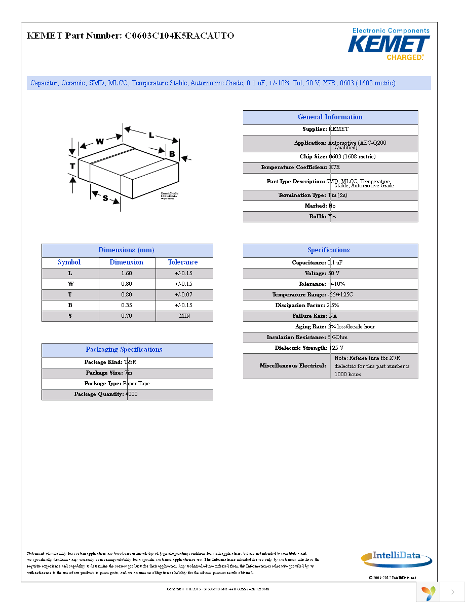 C0603C104K5RACAUTO Page 1