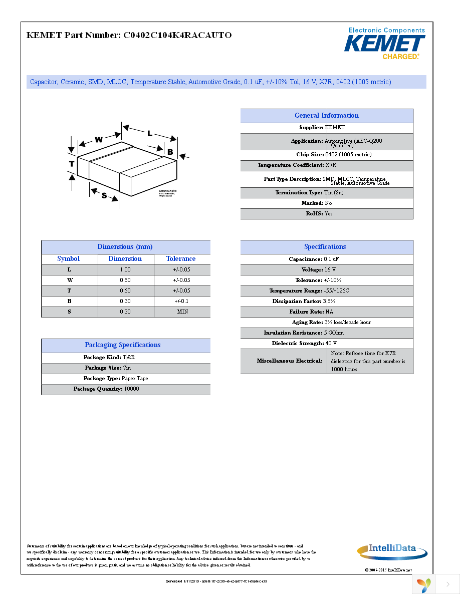 C0402C104K4RACAUTO Page 1