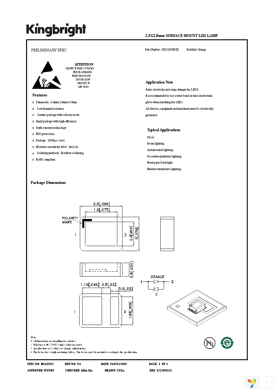 AT2520SE9ZS Page 1