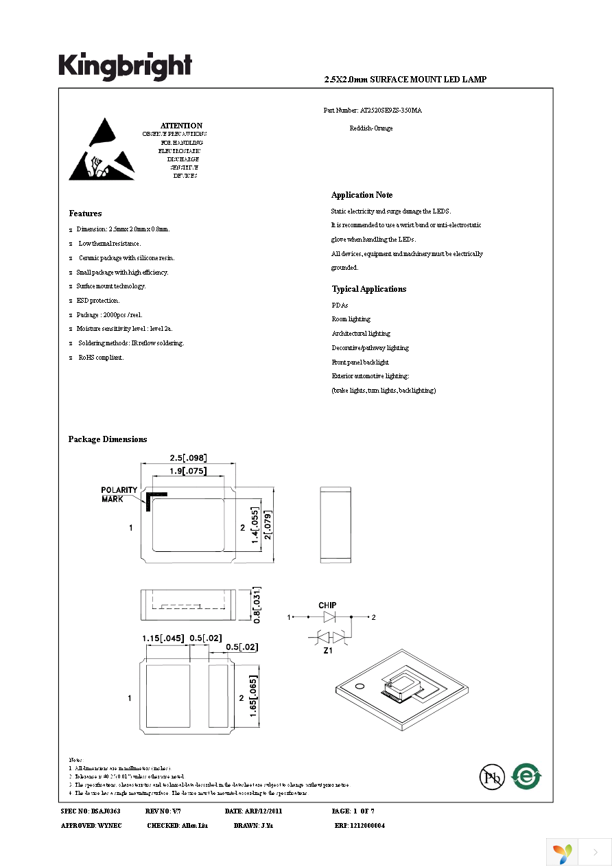 AT2520SE9ZS-350MA Page 1