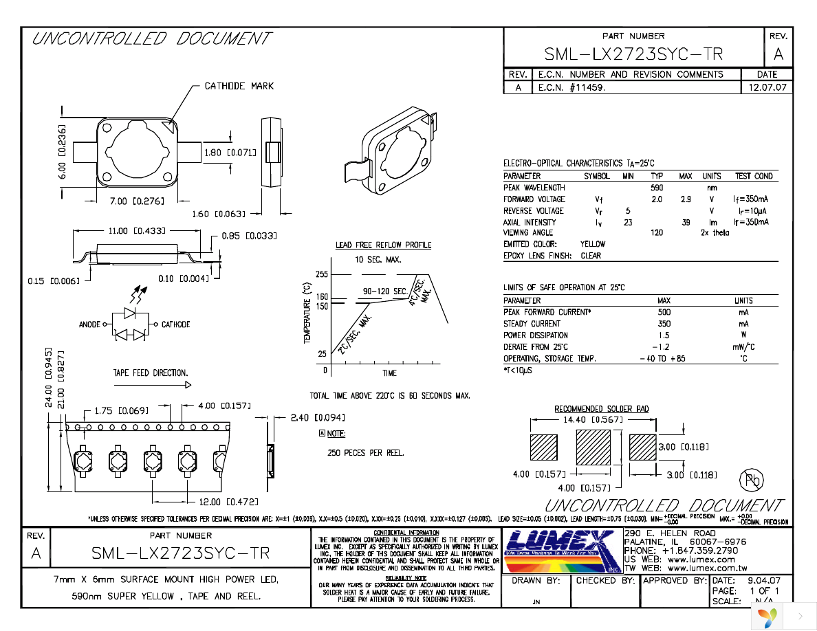 SML-LX2723SYC-TR Page 1