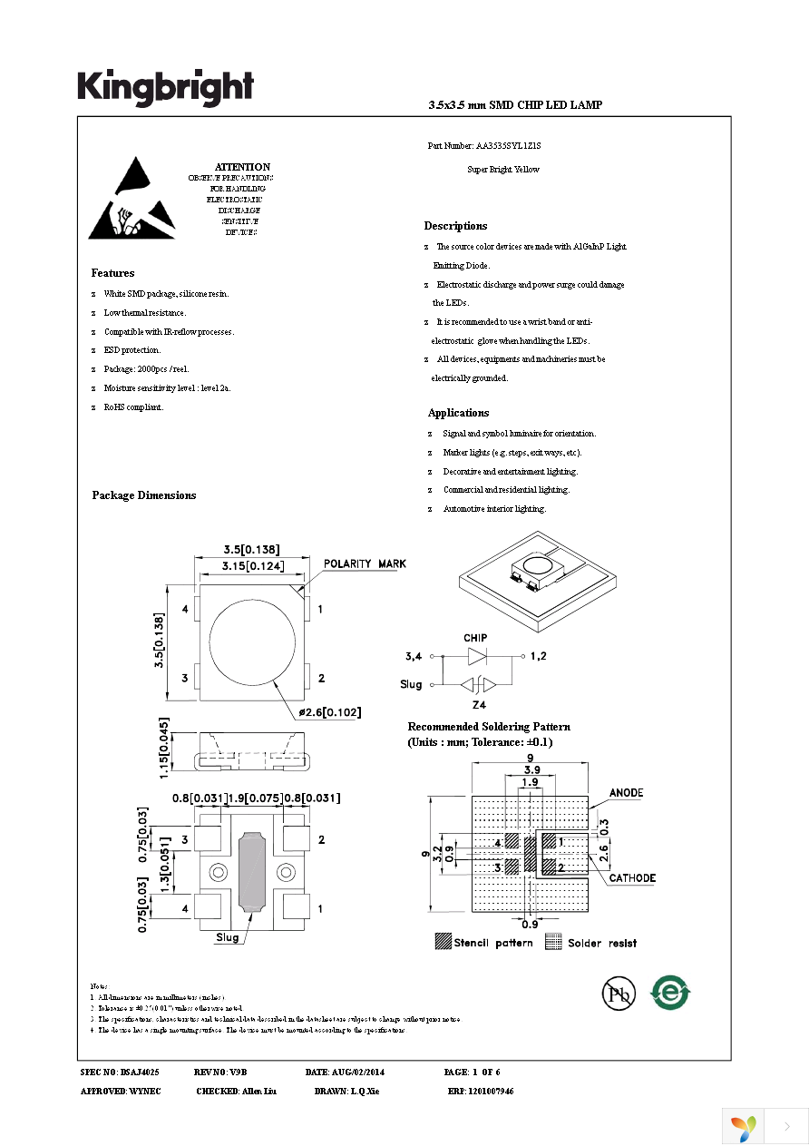 AA3535SYL1Z1S Page 1