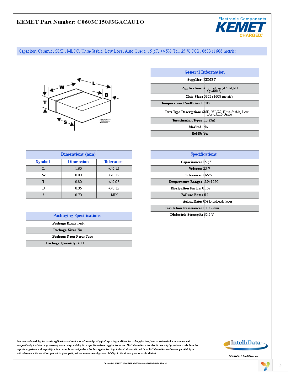 C0603C150J3GACAUTO Page 1