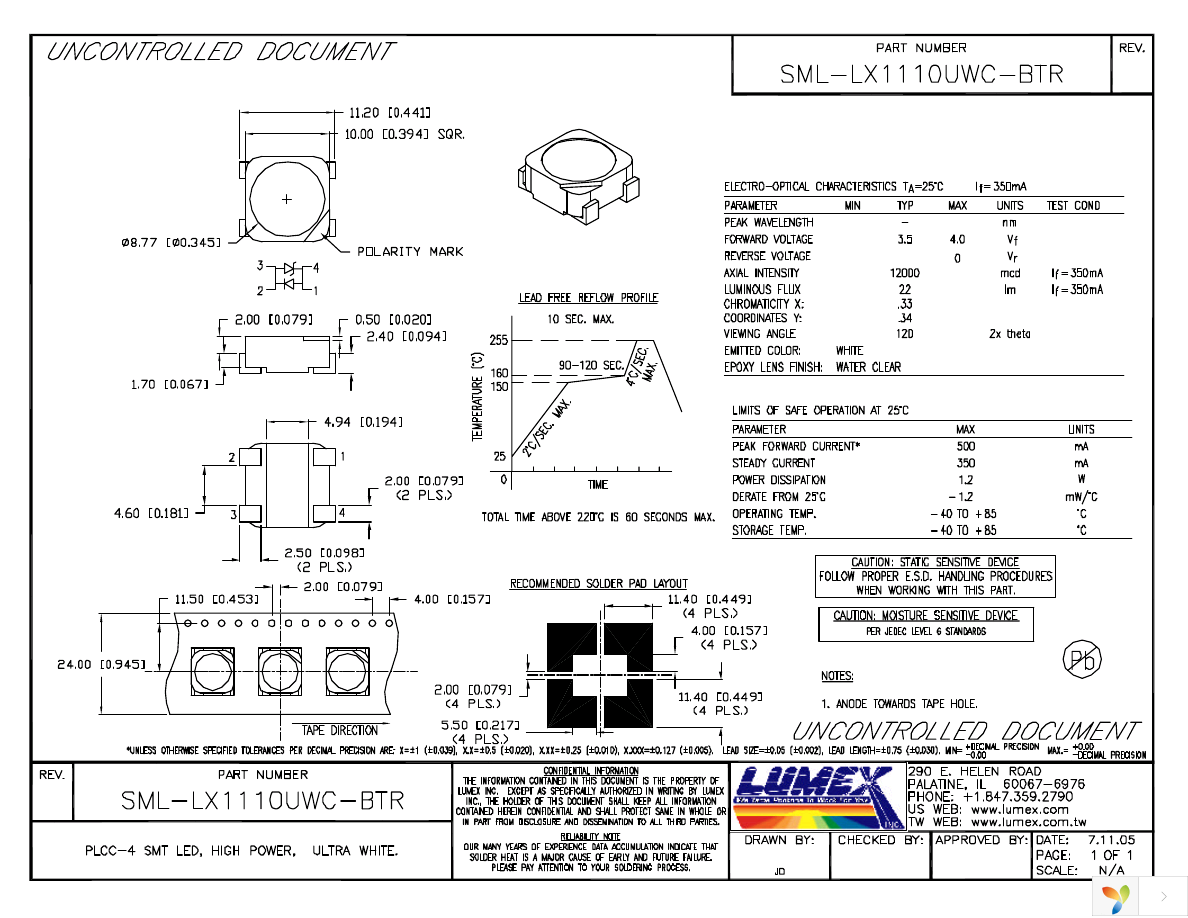 SML-LX1110UWC-BTR Page 1