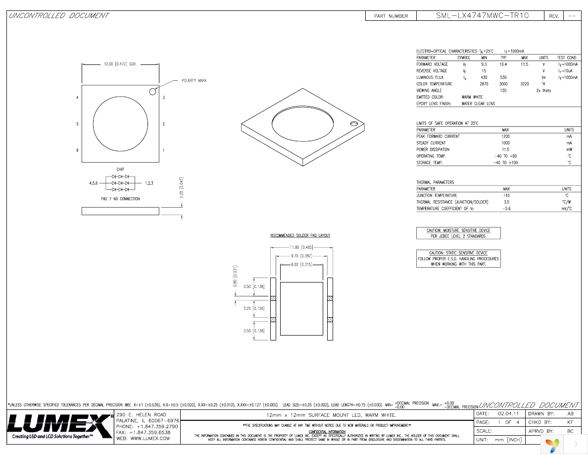 SML-LX4747MWC-TR10 Page 1