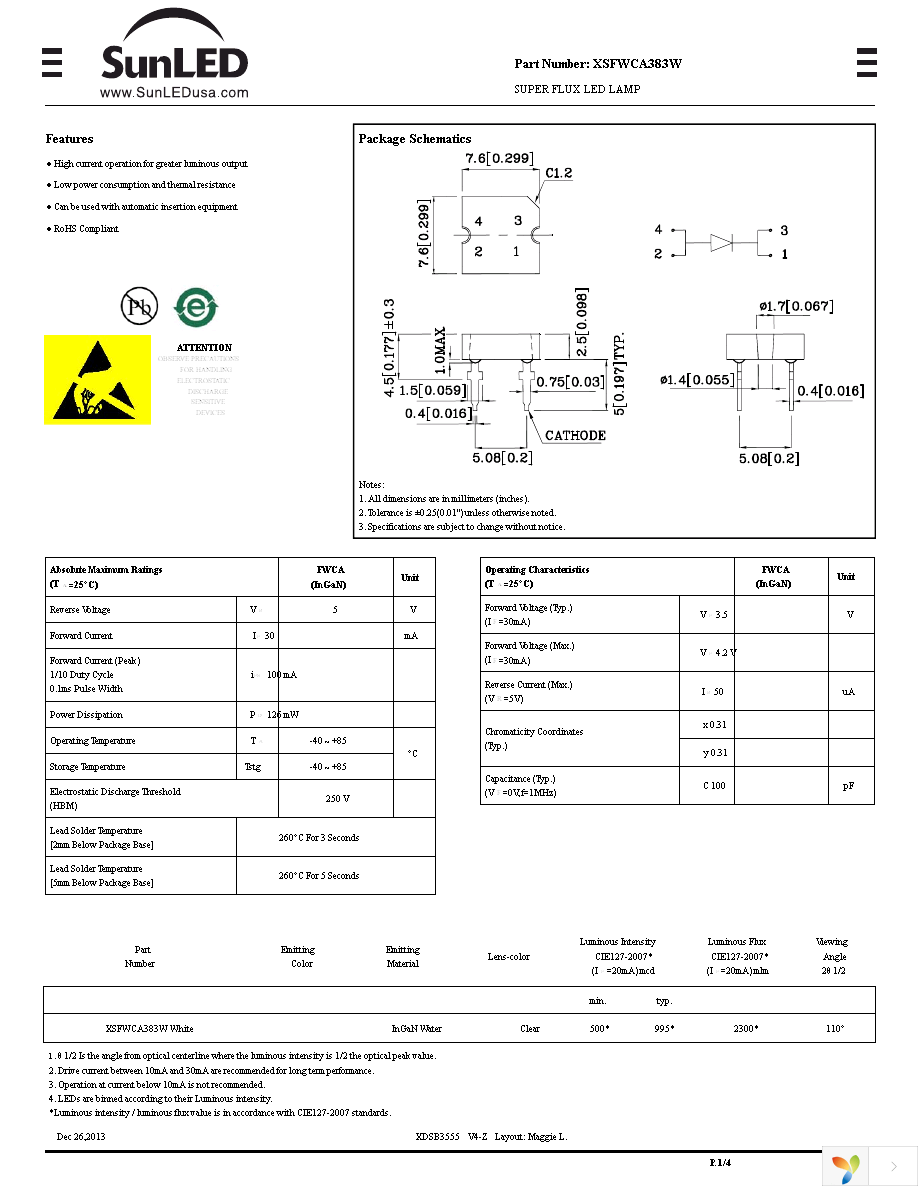 XSFWCA383W Page 1