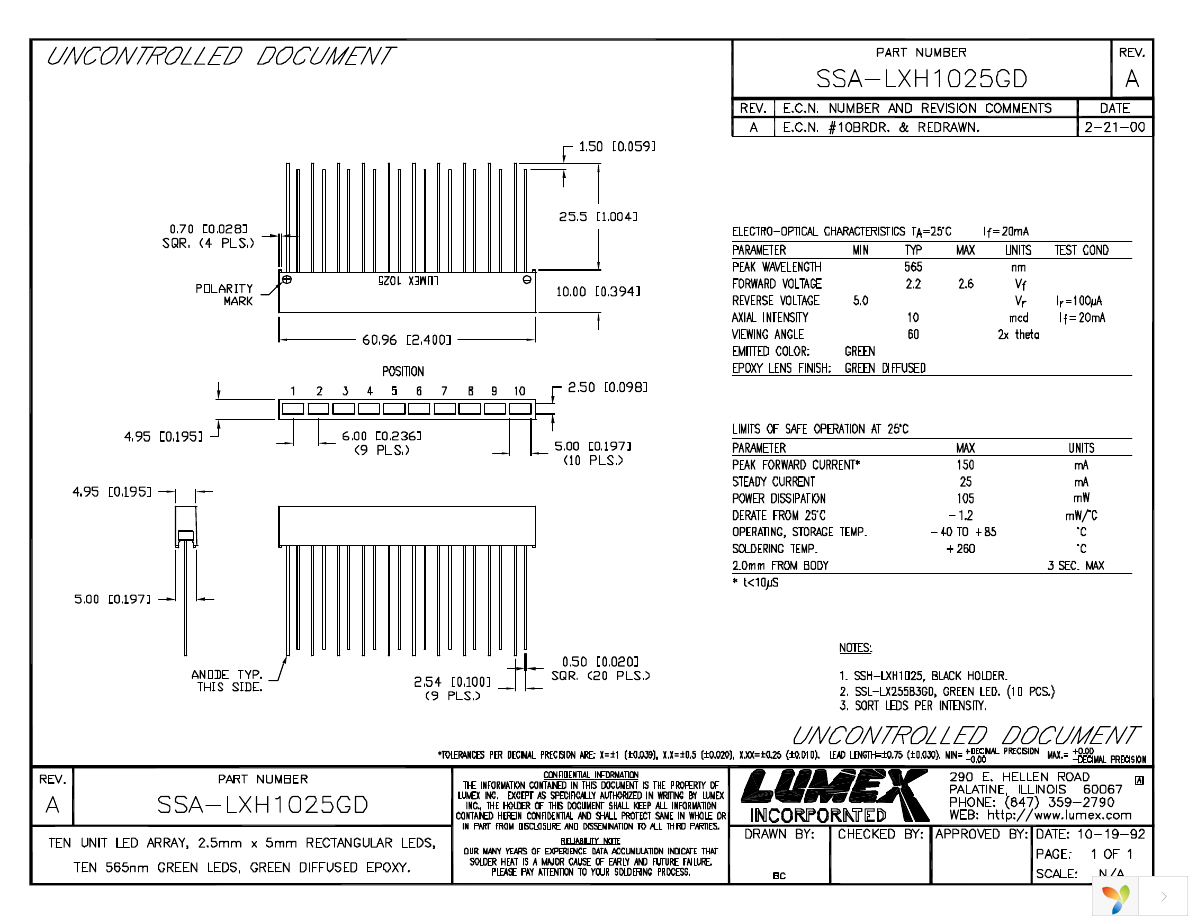 SSA-LXH1025GD Page 1