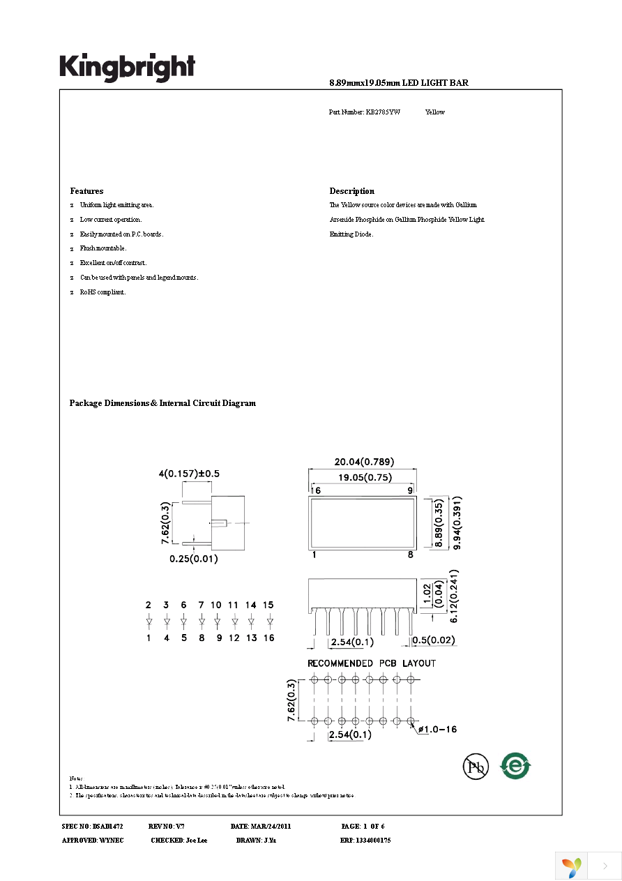 KB2785YW Page 1