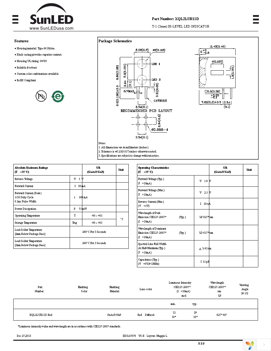 XQL2LUR11D Page 1