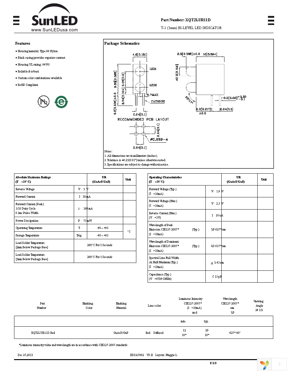 XQT2LUR11D Page 1