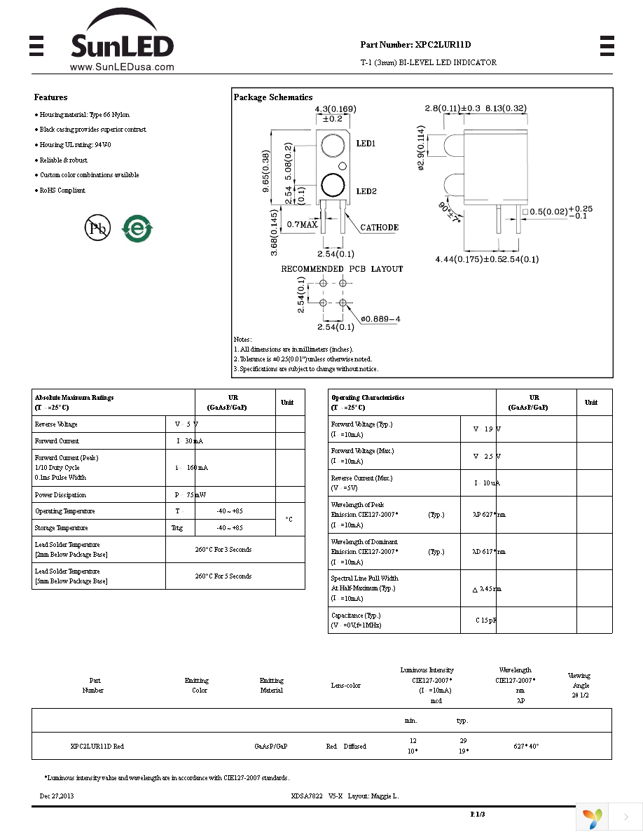 XPC2LUR11D Page 1